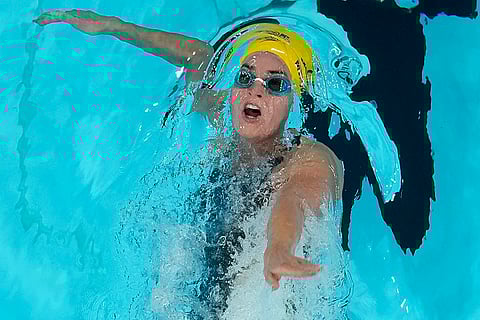 Kaylee McKeown competes women's 100-meter backstroke